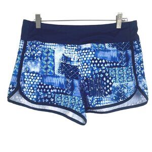 Tommy Bahama IslandActive Pull On Shorts Medium Indigo Patchwork‎ Hybrid SS-1367